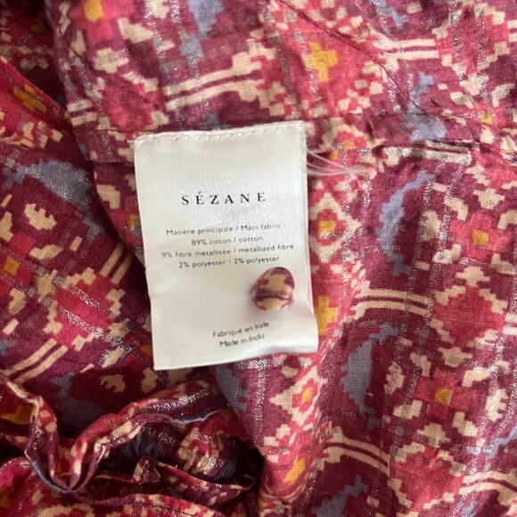 Sezane Emmy Blouse Pink Ruffle Top Size 36 US Size 4 / Small - Picture 9 of 10